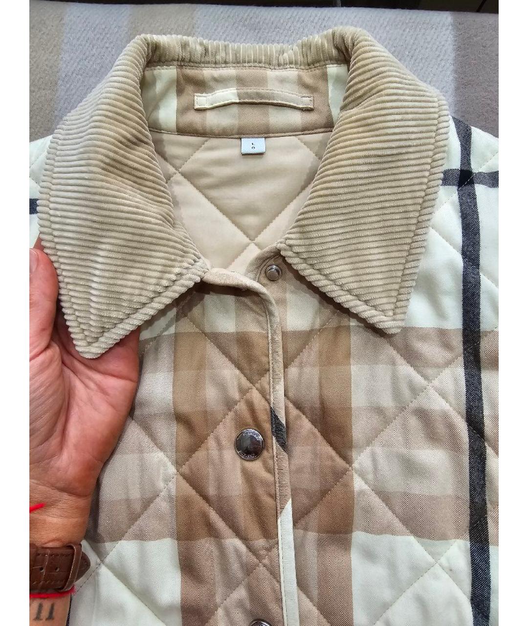 BURBERRY Бежевая полиэстеровая куртка, фото 7