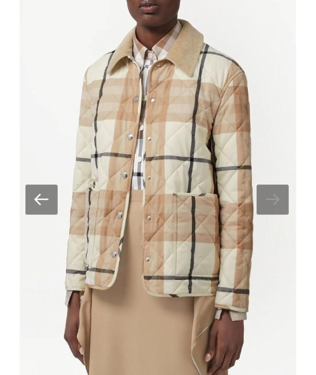 BURBERRY Бежевая полиэстеровая куртка, фото 9