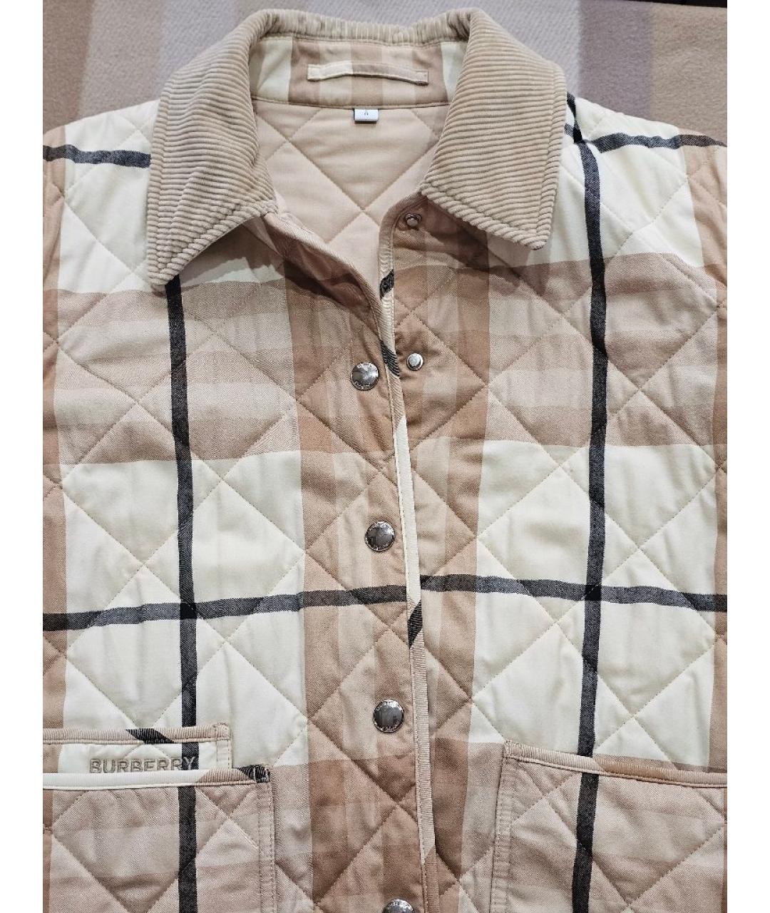 BURBERRY Бежевая полиэстеровая куртка, фото 3