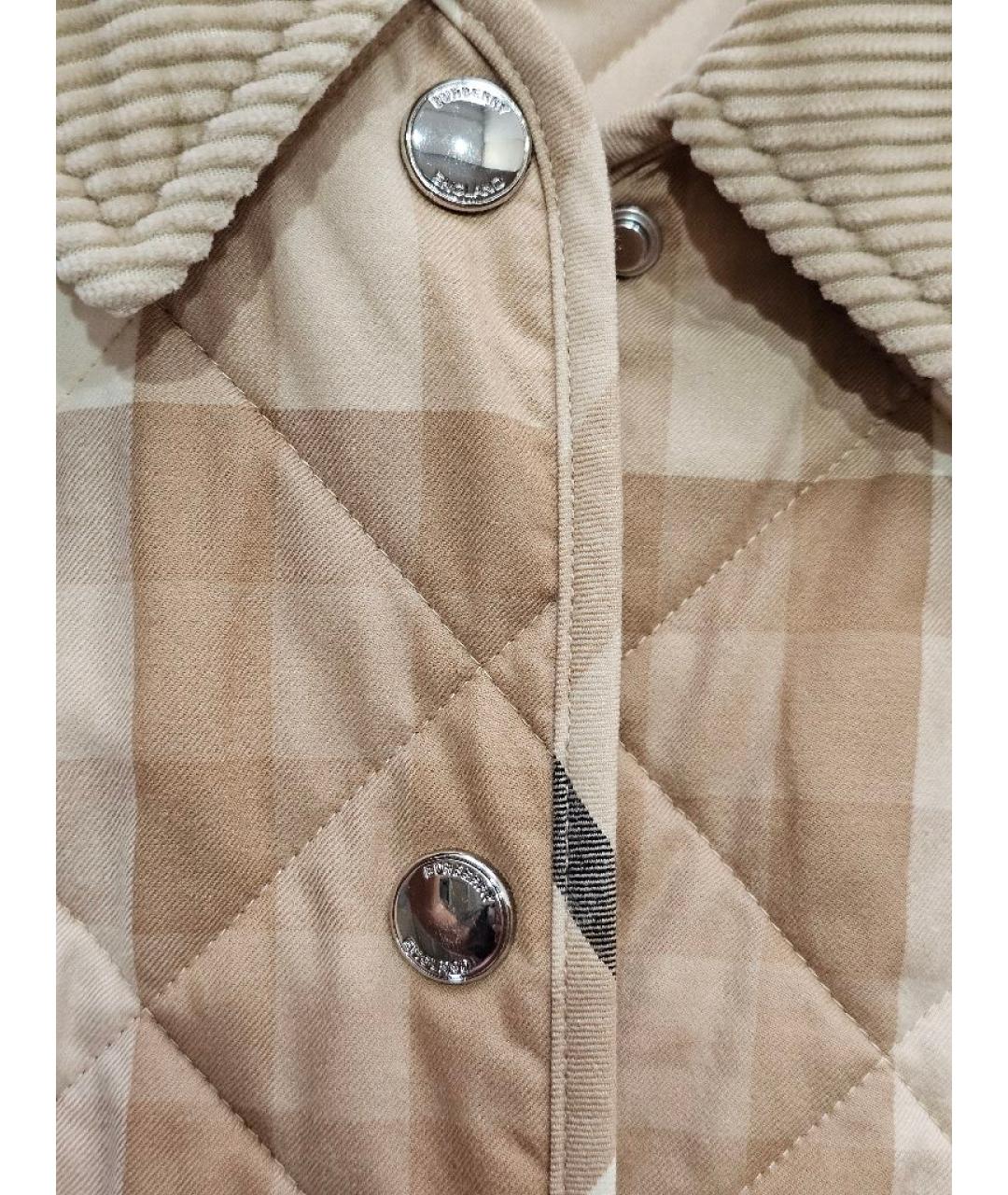 BURBERRY Бежевая полиэстеровая куртка, фото 4