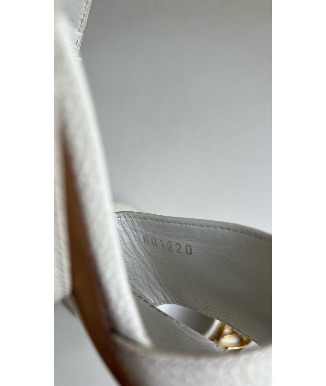 LOUIS VUITTON Белые кожаные босоножки, фото 5