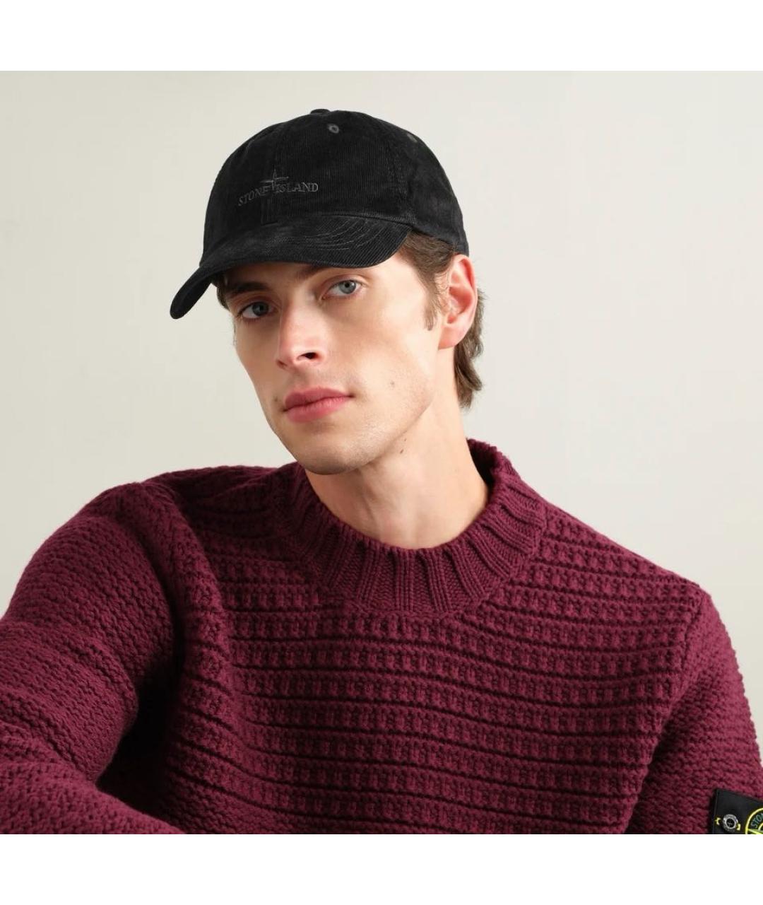 STONE ISLAND Черная хлопковая кепка/бейсболка, фото 4