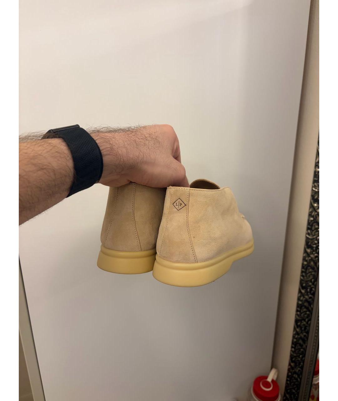 LORO PIANA Бежевые замшевые лоферы, фото 2