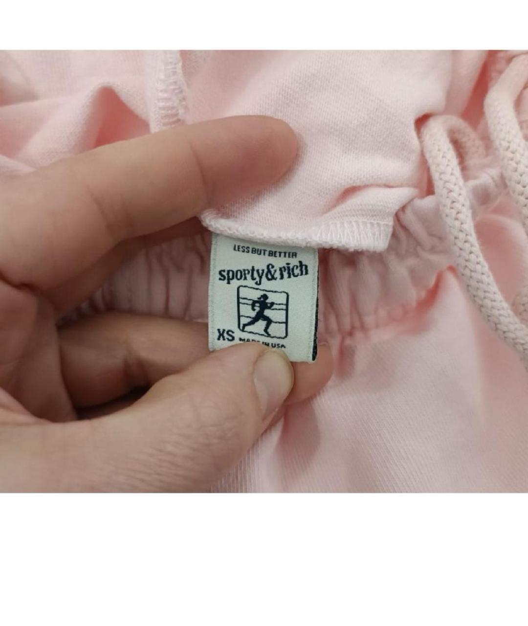 SPORTY AND RICH Розовые хлопковые шорты, фото 3