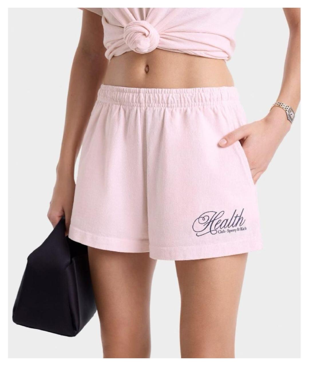 SPORTY AND RICH Розовые хлопковые шорты, фото 6
