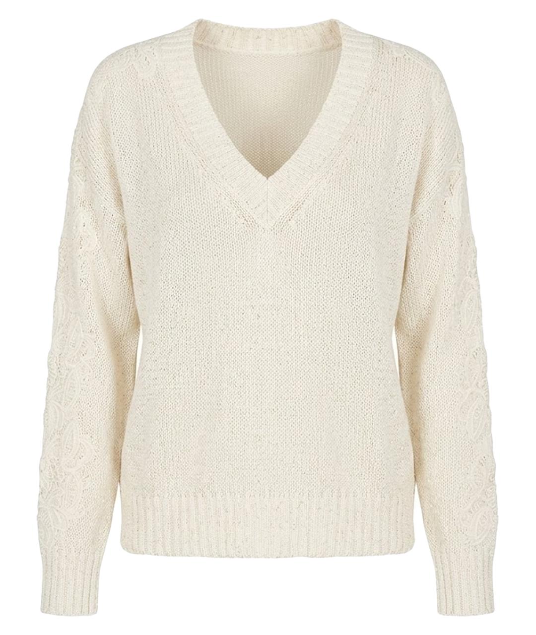 ERMANNO SCERVINO Бежевый хлопковый джемпер / свитер, фото 1