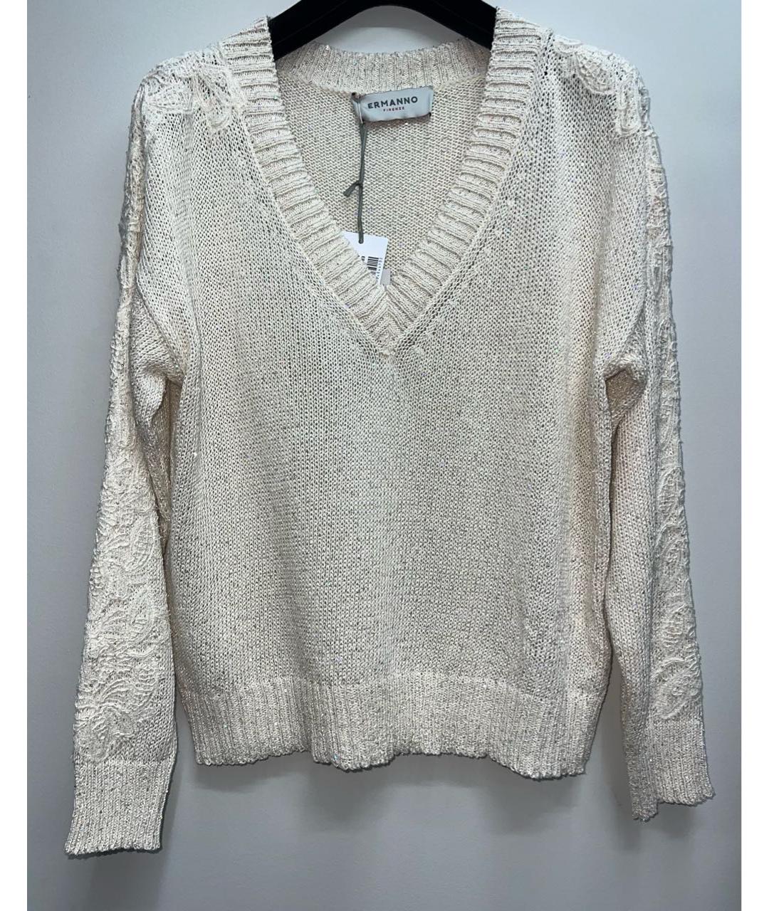 ERMANNO SCERVINO Бежевый хлопковый джемпер / свитер, фото 4