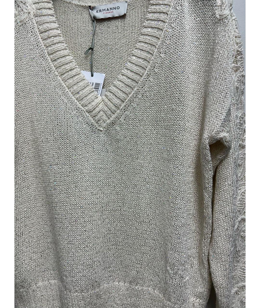 ERMANNO SCERVINO Бежевый хлопковый джемпер / свитер, фото 3