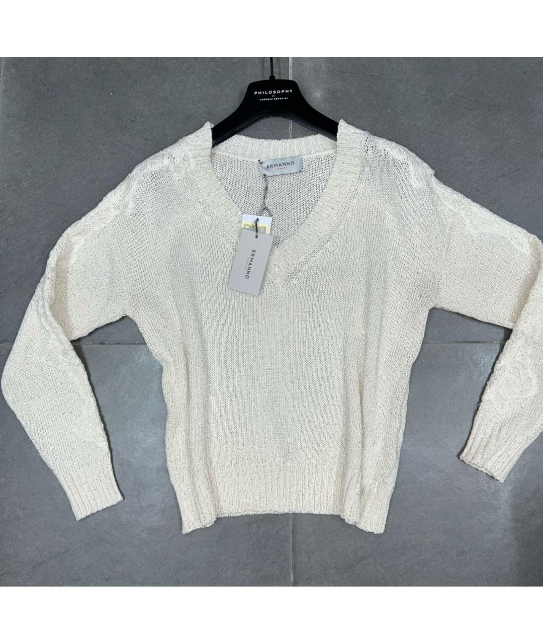 ERMANNO SCERVINO Бежевый хлопковый джемпер / свитер, фото 5