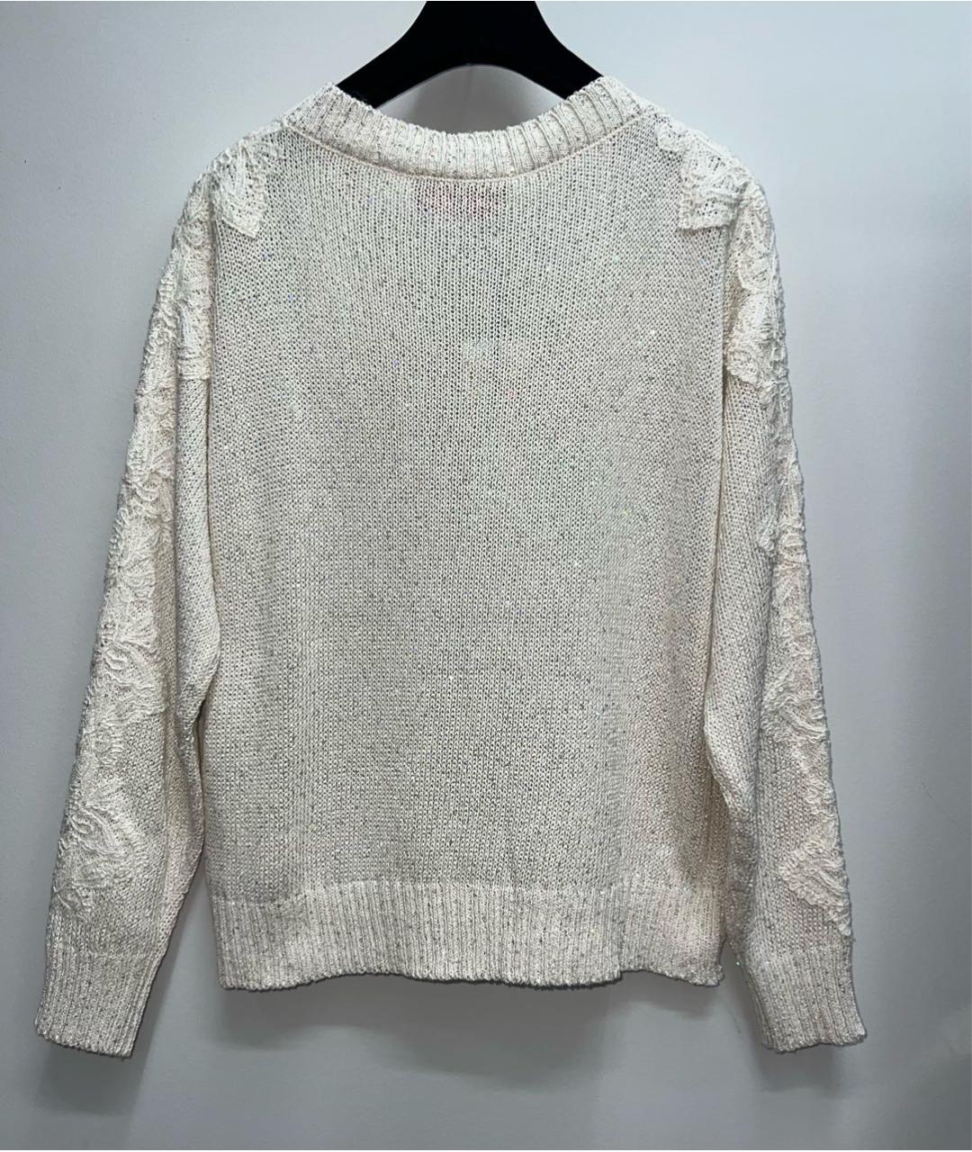 ERMANNO SCERVINO Бежевый хлопковый джемпер / свитер, фото 2