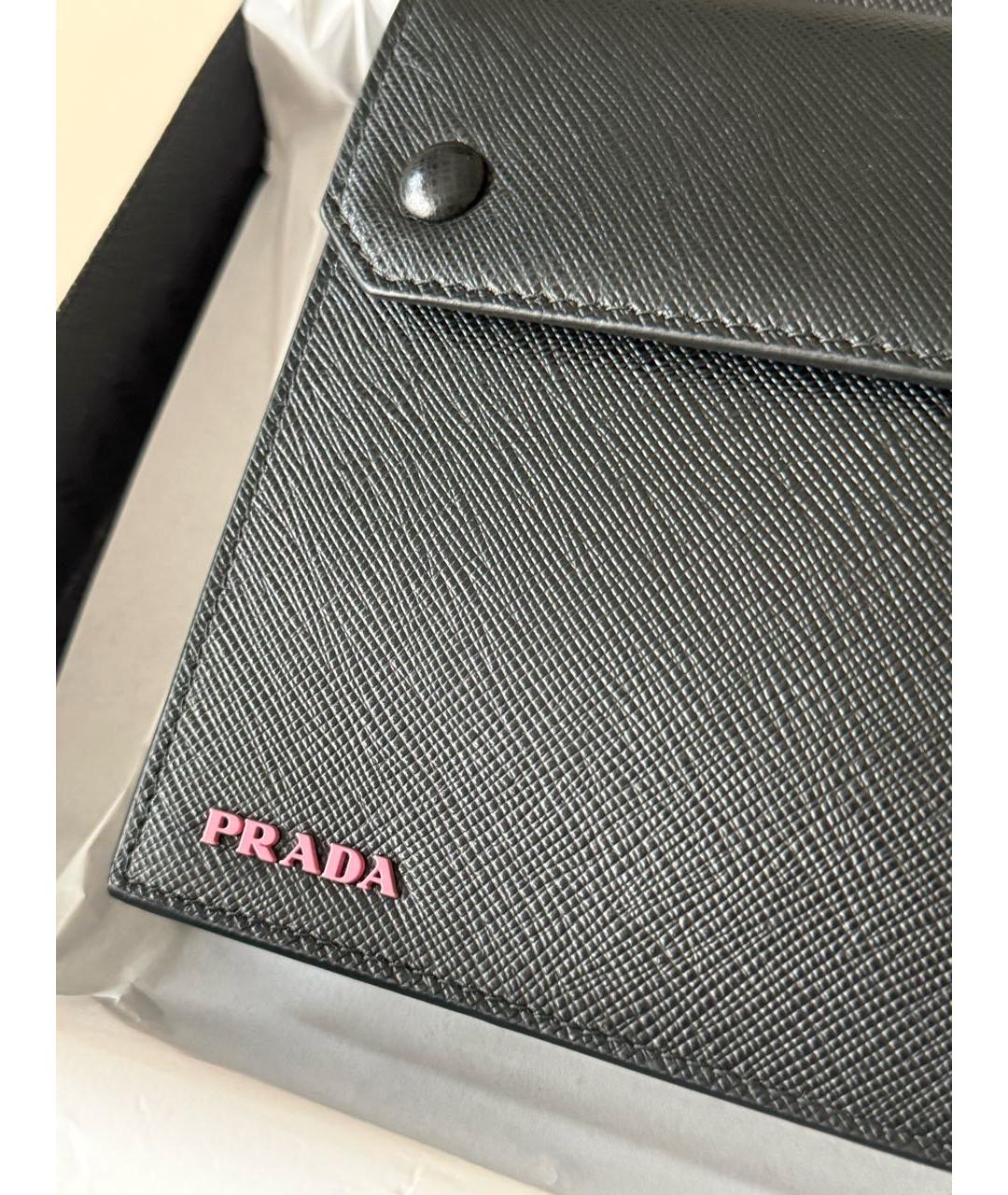 PRADA Черная кожаная сумка через плечо, фото 4