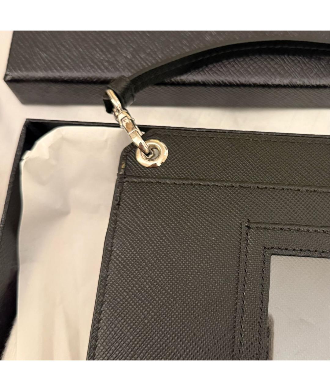 PRADA Черная кожаная сумка через плечо, фото 5