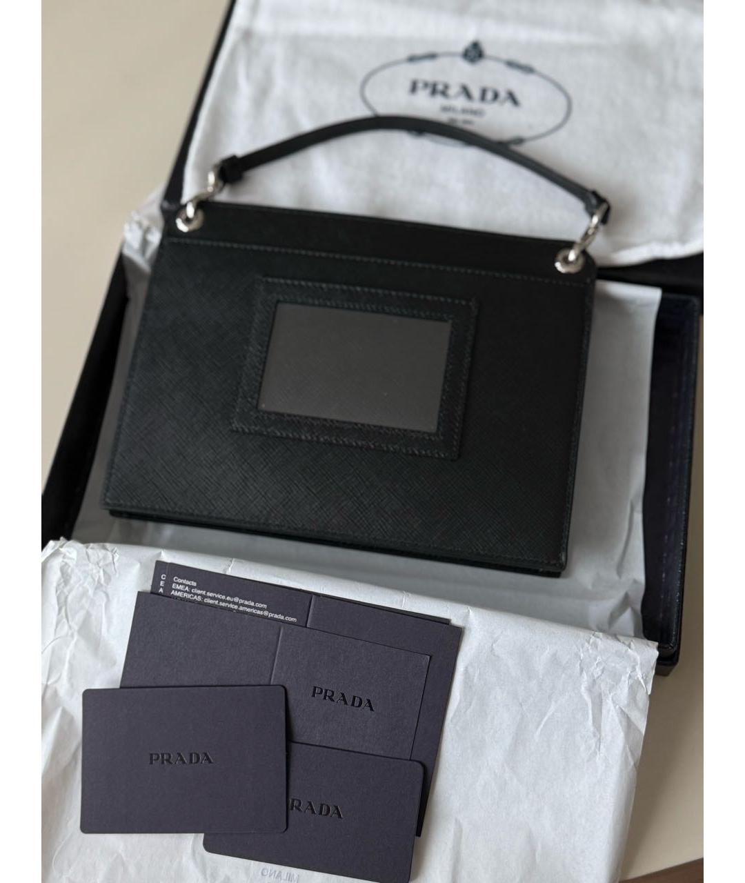 PRADA Черная кожаная сумка через плечо, фото 3