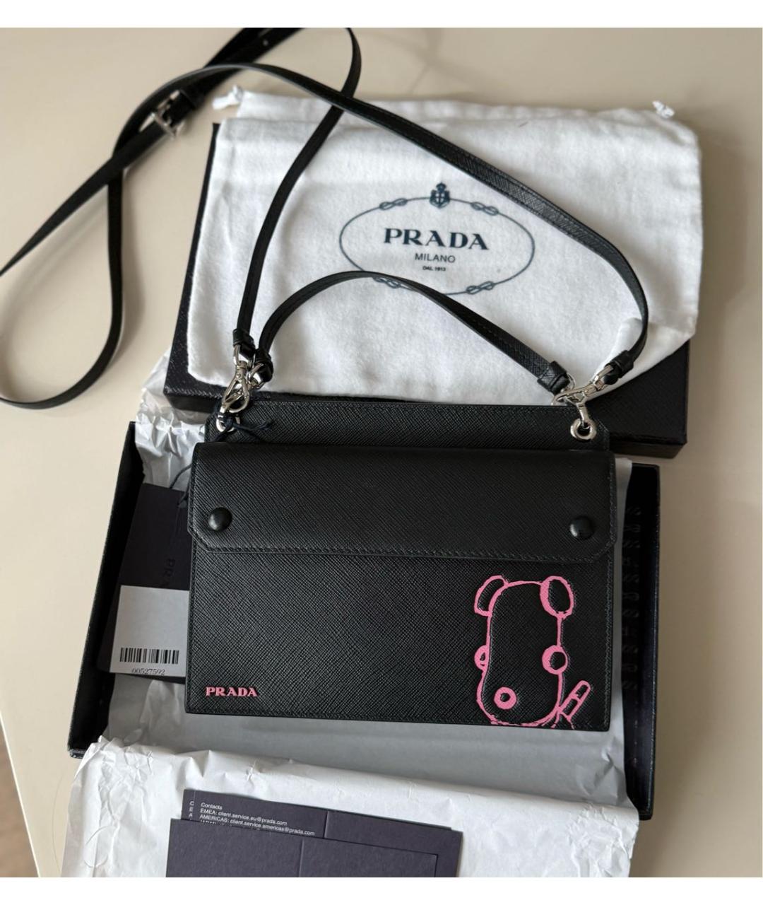 PRADA Черная кожаная сумка через плечо, фото 2