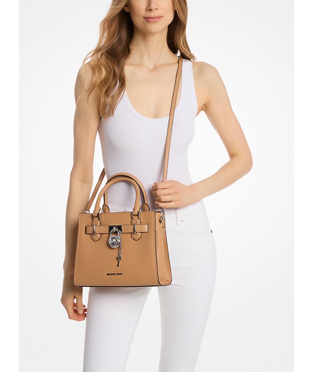 MICHAEL KORS Коричневая кожаная сумка с короткими ручками, фото 3