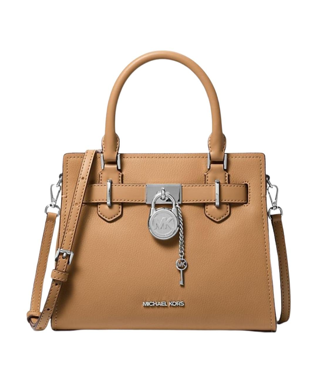 MICHAEL KORS Коричневая кожаная сумка с короткими ручками, фото 1