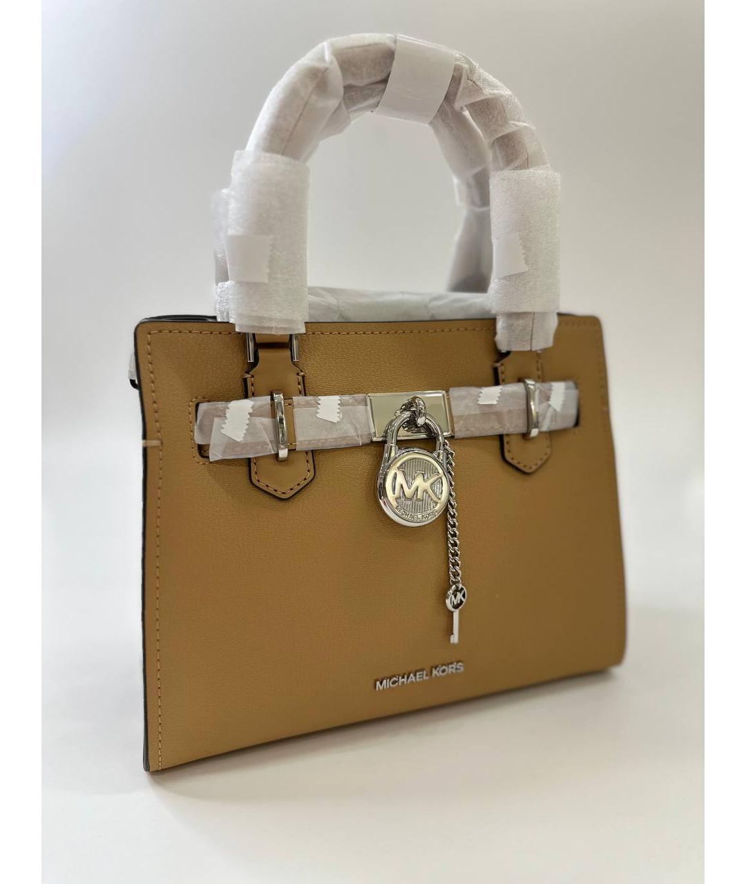 MICHAEL KORS Коричневая кожаная сумка с короткими ручками, фото 4