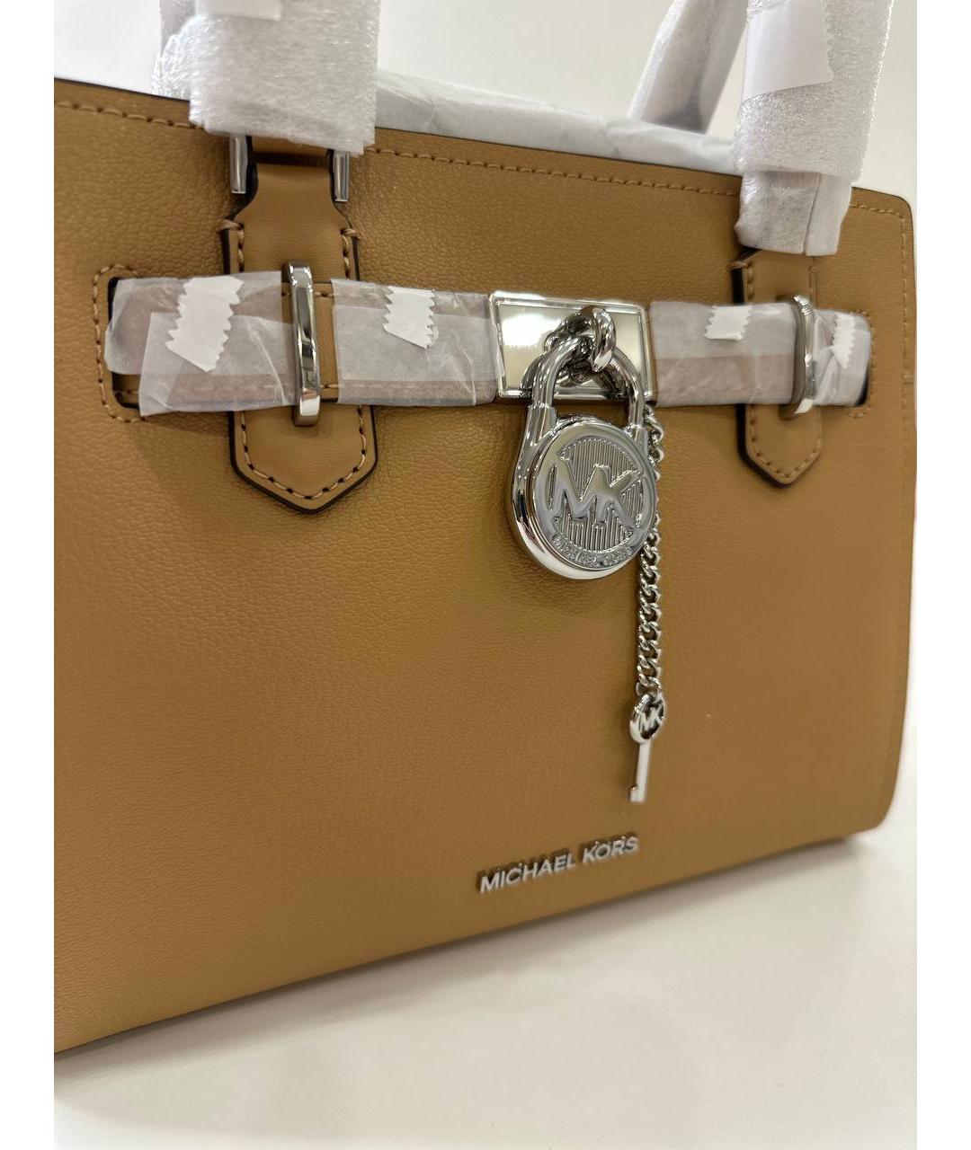 MICHAEL KORS Коричневая кожаная сумка с короткими ручками, фото 7