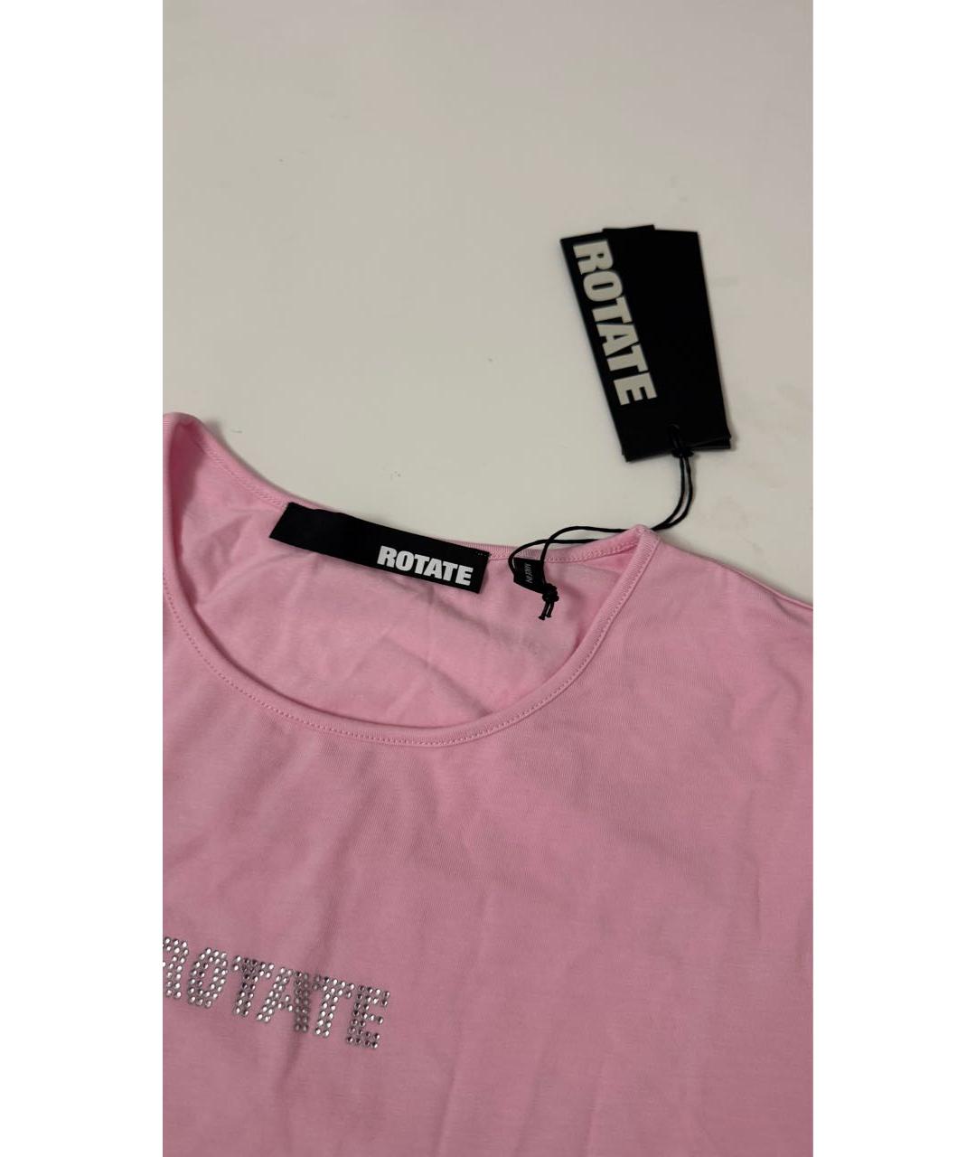 ROTATE Розовая хлопковая футболка, фото 4