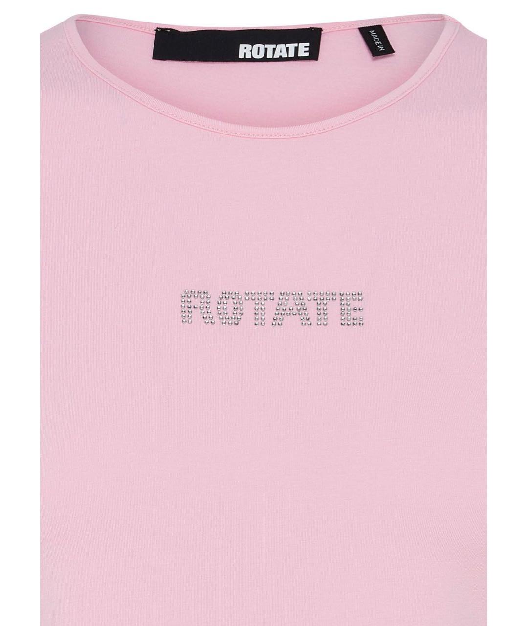 ROTATE Розовая хлопковая футболка, фото 7