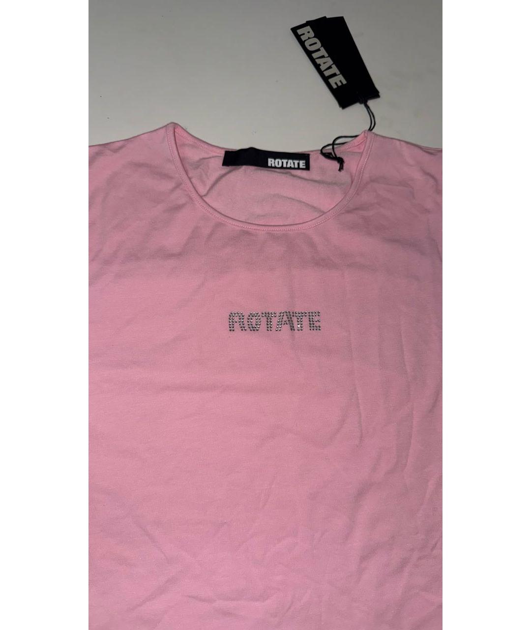 ROTATE Розовая хлопковая футболка, фото 3