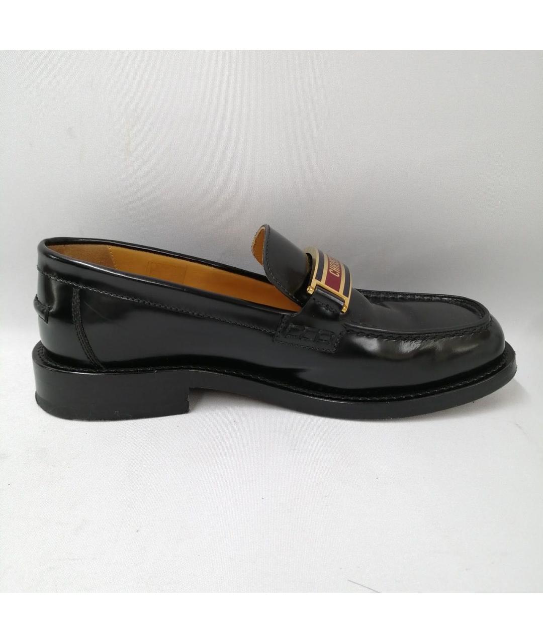 CHRISTIAN DIOR Черные кожаные лоферы, фото 2