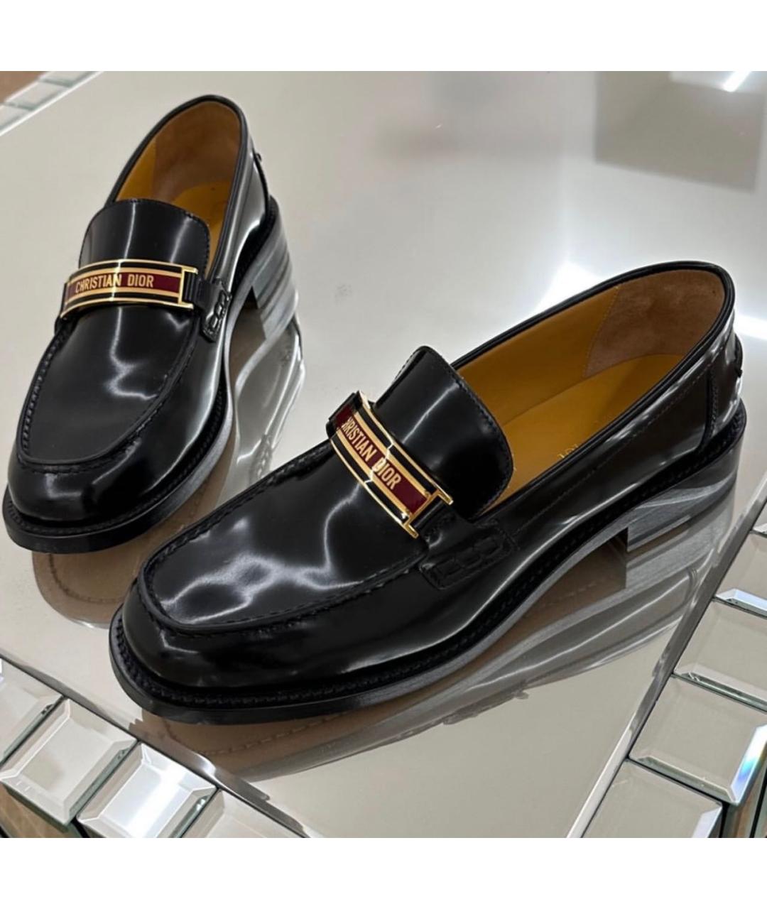 CHRISTIAN DIOR Черные кожаные лоферы, фото 3