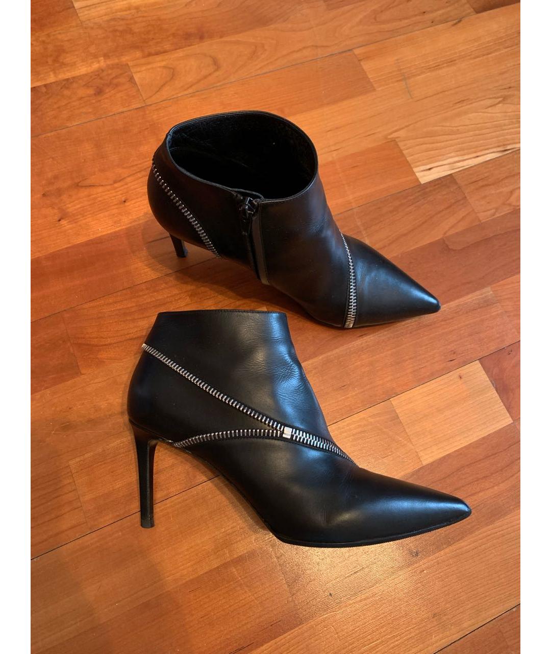 SAINT LAURENT Черные кожаные ботильоны, фото 5