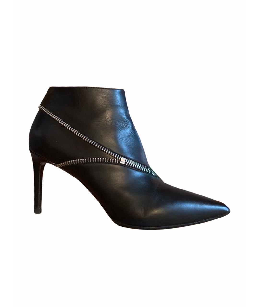 SAINT LAURENT Черные кожаные ботильоны, фото 1