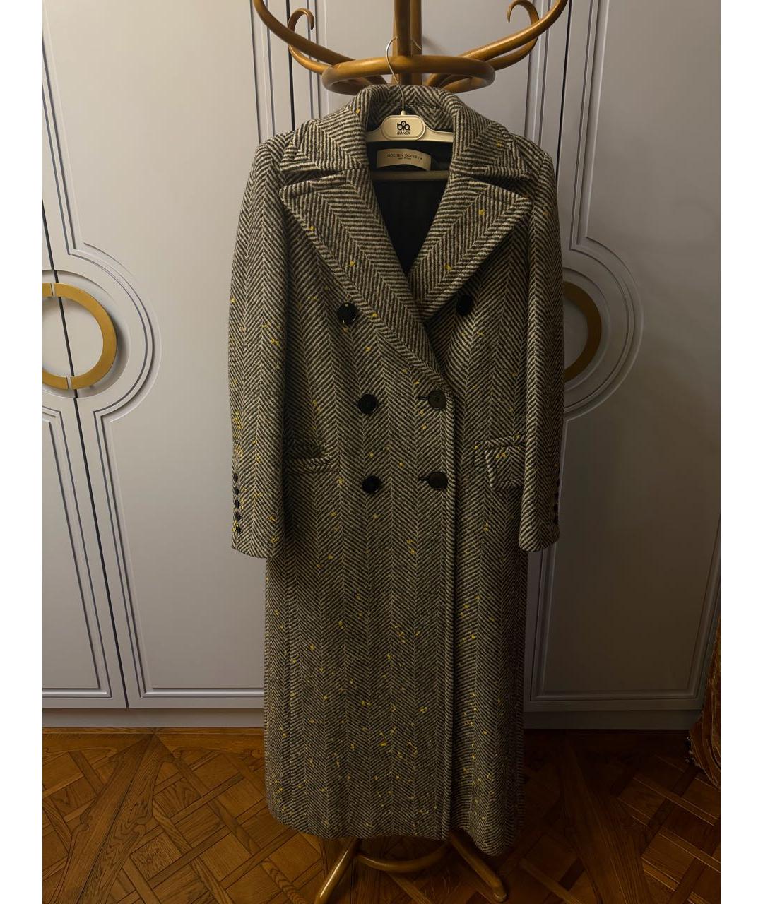 GOLDEN GOOSE DELUXE BRAND Серое шерстяное пальто, фото 8