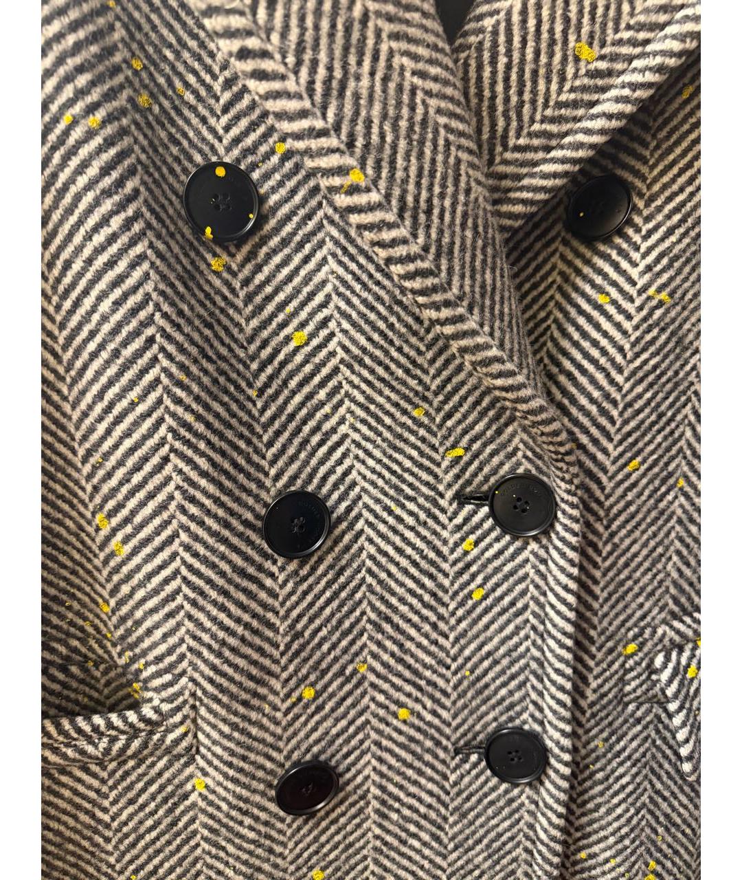 GOLDEN GOOSE DELUXE BRAND Серое шерстяное пальто, фото 4