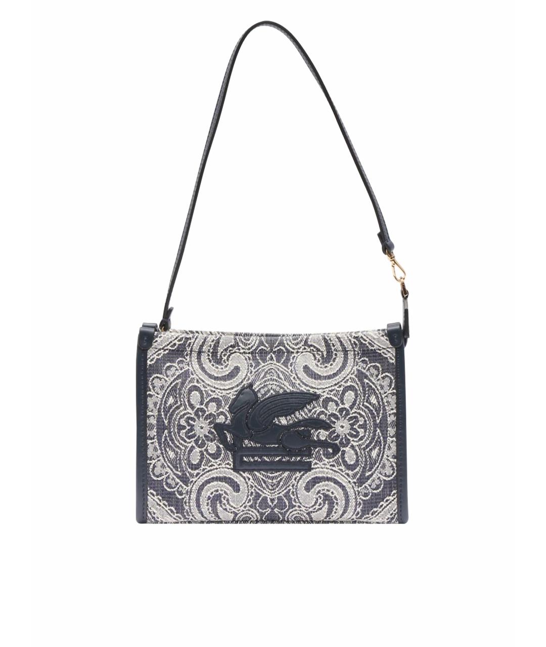 ETRO Темно-синяя хлопковая сумка с короткими ручками, фото 1