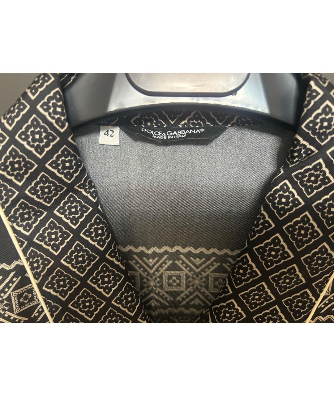 DOLCE&GABBANA Черная шелковая кэжуал рубашка, фото 3