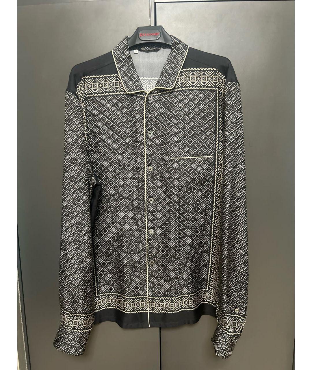 DOLCE&GABBANA Черная шелковая кэжуал рубашка, фото 7