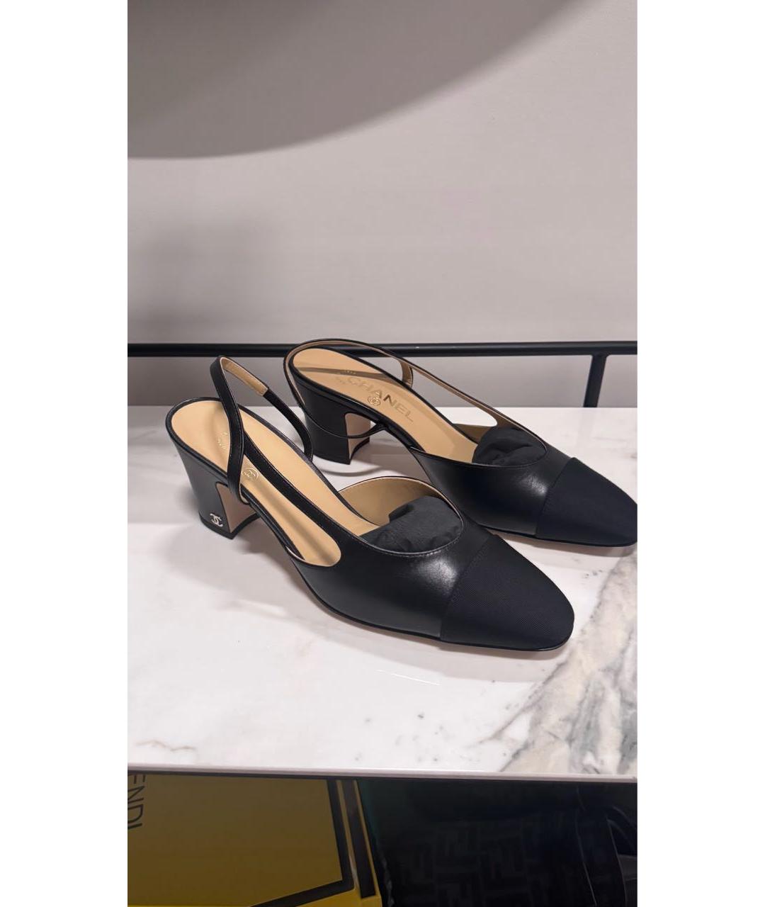 CHANEL Черные кожаные туфли, фото 5