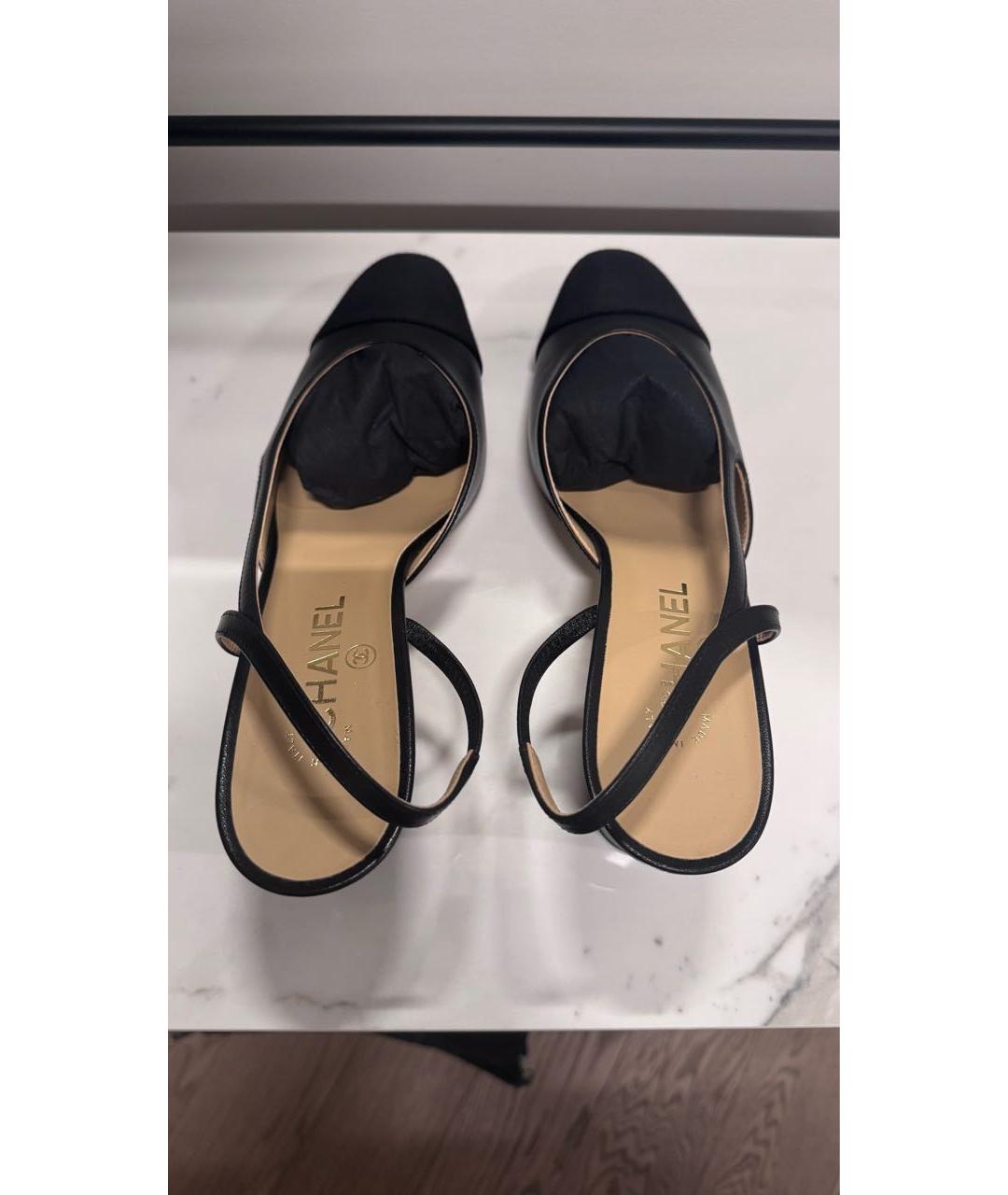 CHANEL Черные кожаные туфли, фото 3