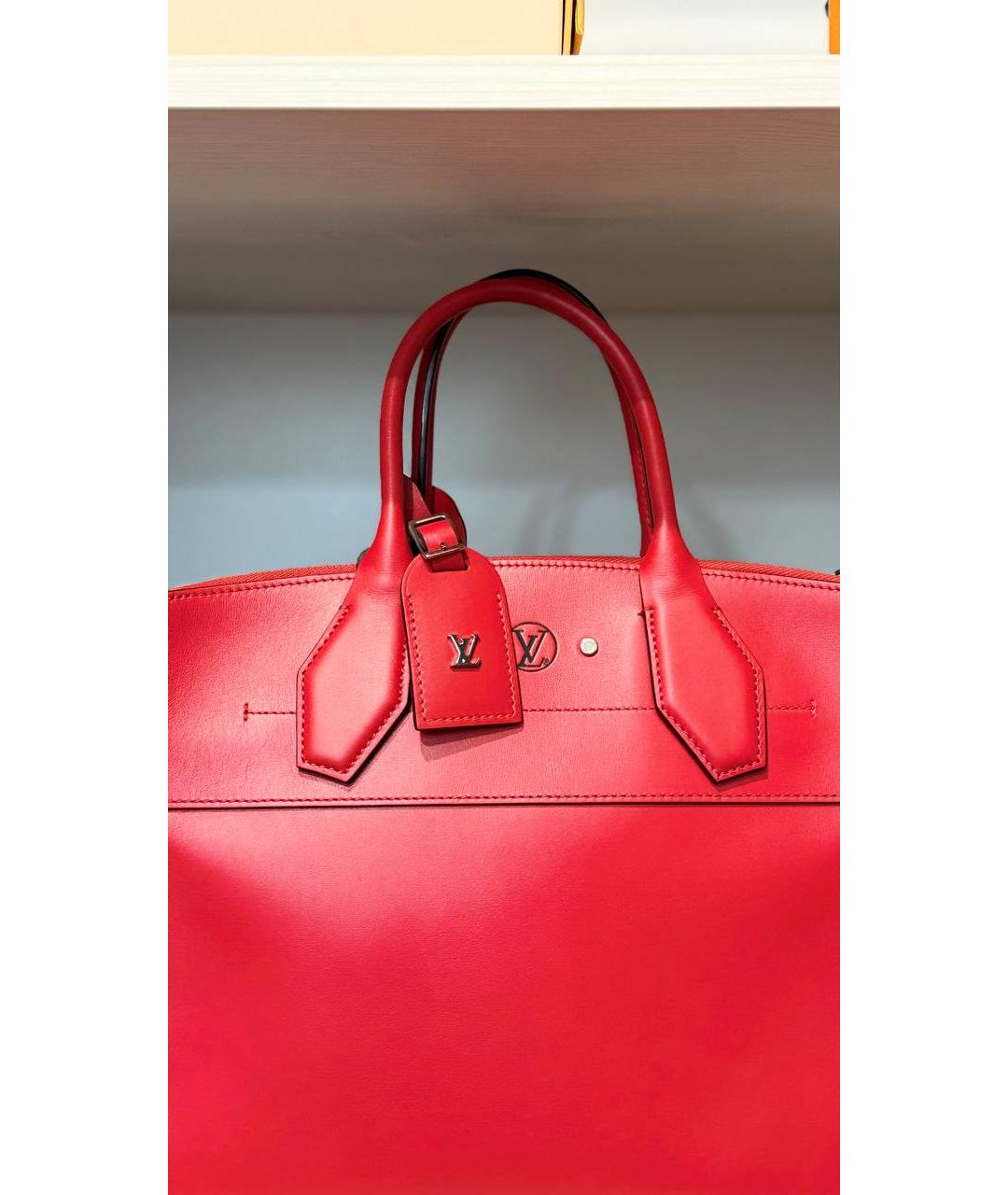 LOUIS VUITTON Красная кожаная сумка через плечо, фото 9