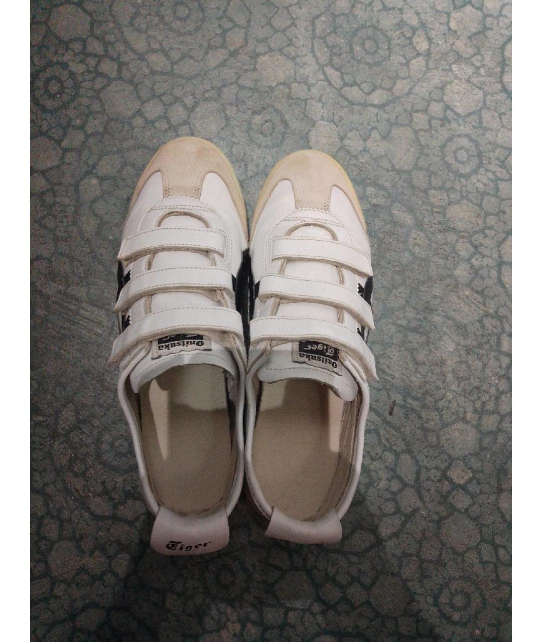 ONITSUKA TIGER Белые кожаные низкие кроссовки / кеды, фото 3