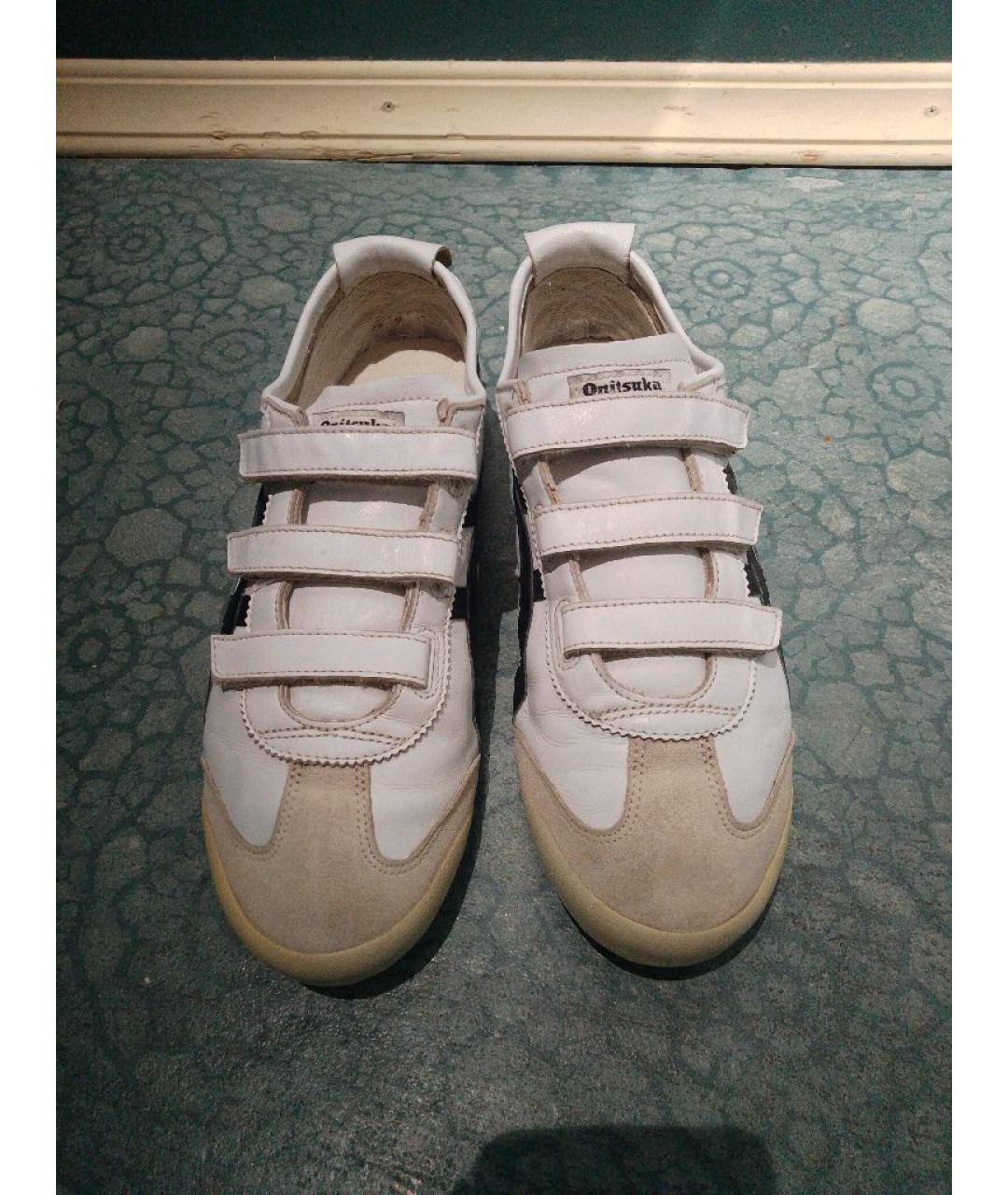 ONITSUKA TIGER Белые кожаные низкие кроссовки / кеды, фото 2