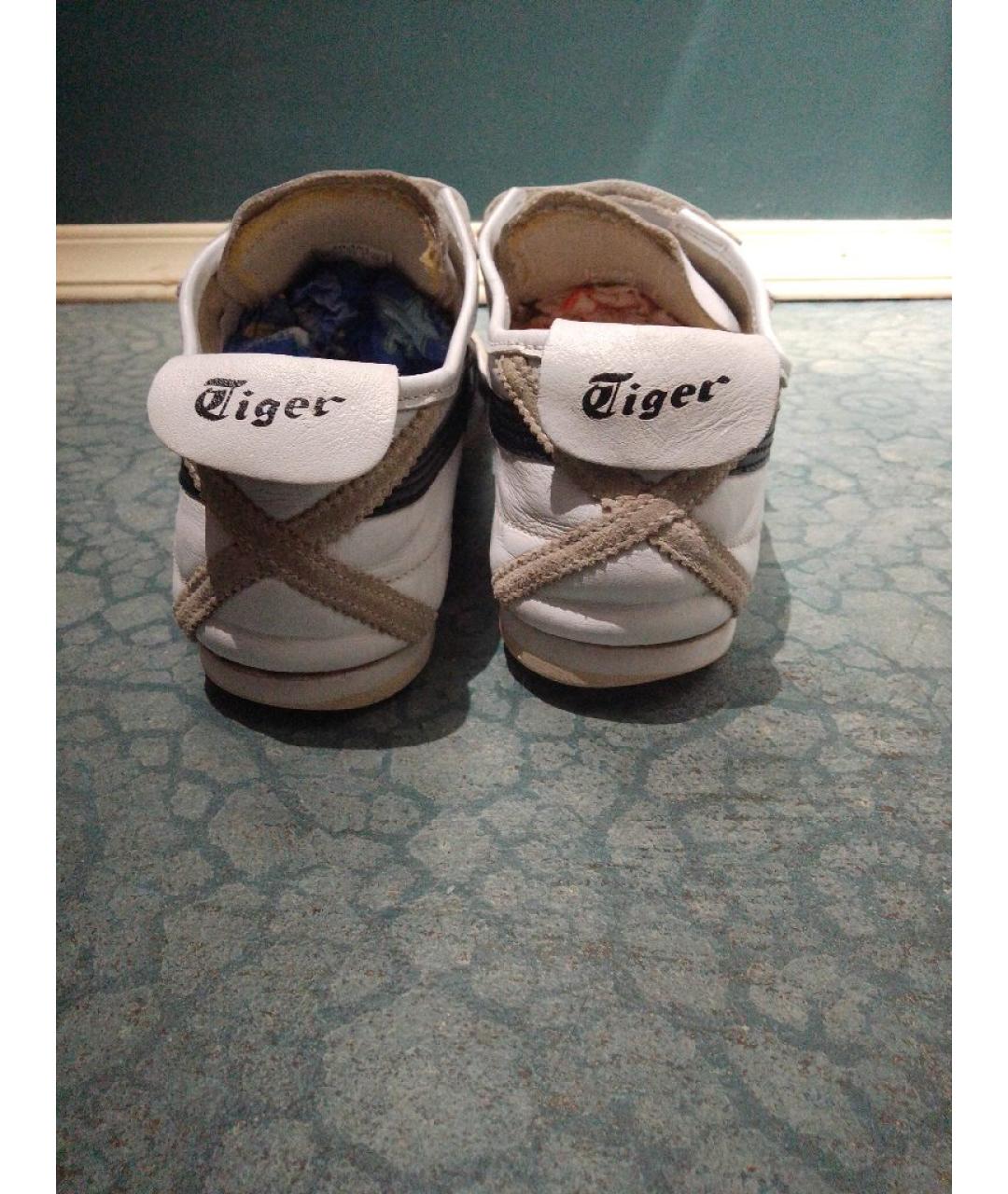 ONITSUKA TIGER Белые кожаные низкие кроссовки / кеды, фото 4