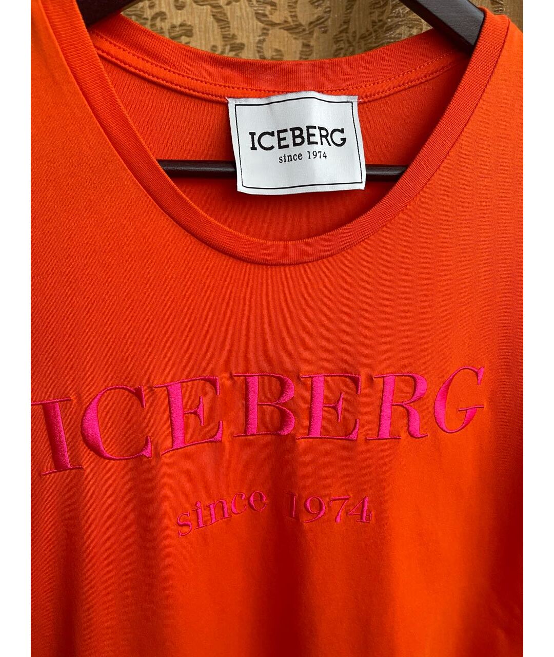 ICEBERG Оранжевая хлопковая футболка, фото 2