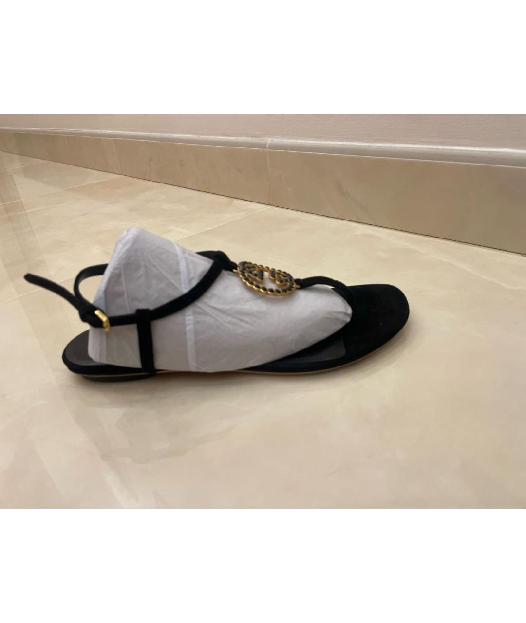 GUCCI Черные замшевые сандалии, фото 8