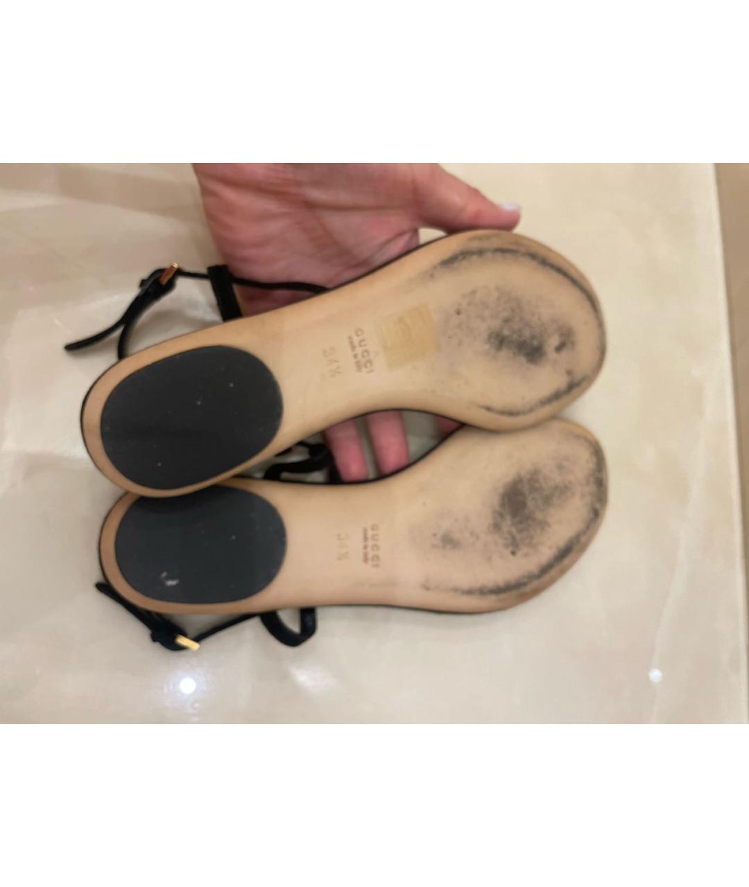 GUCCI Черные замшевые сандалии, фото 5
