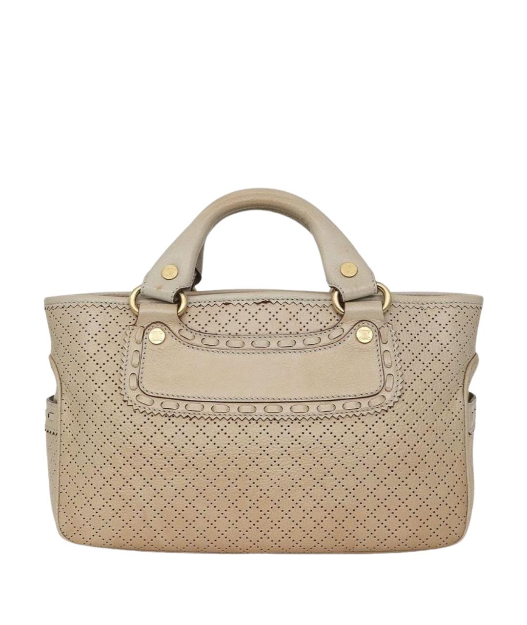 CELINE Серая кожаная сумка с короткими ручками, фото 1