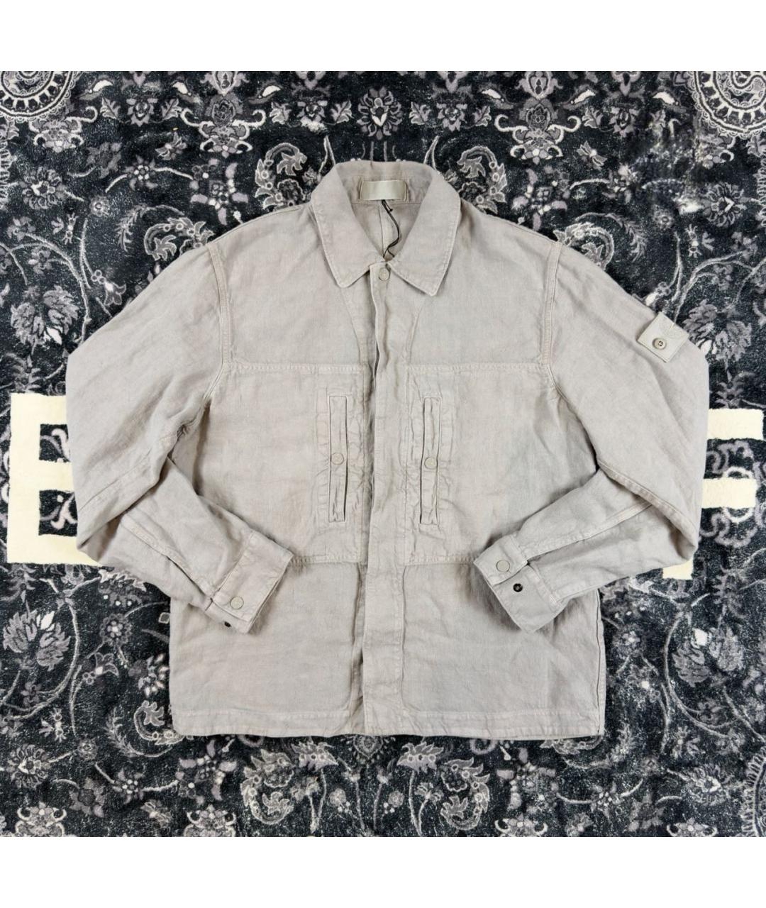 STONE ISLAND Бежевая льняная куртка, фото 6