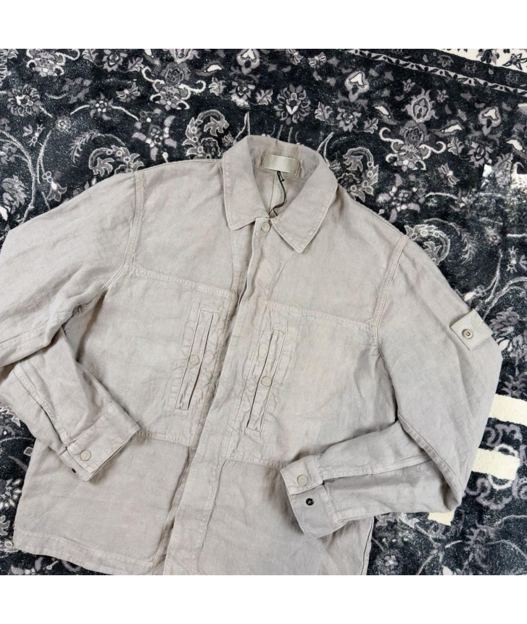 STONE ISLAND Бежевая льняная куртка, фото 2