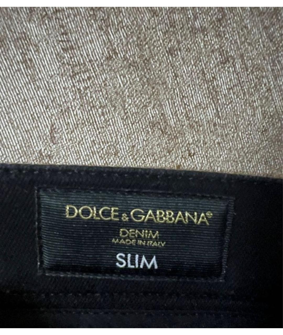 DOLCE&GABBANA Черные хлопковые джинсы скинни, фото 6