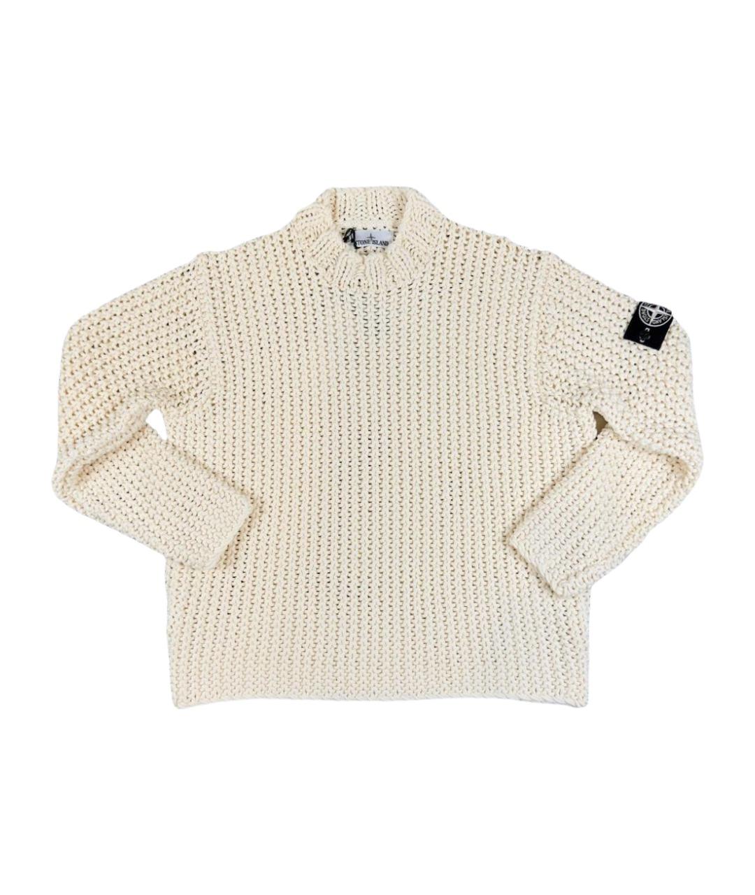 STONE ISLAND Бежевый шерстяной джемпер / свитер, фото 1