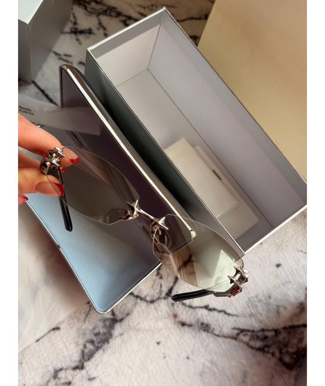 GENTLE MONSTER Серебряные металлические солнцезащитные очки, фото 2