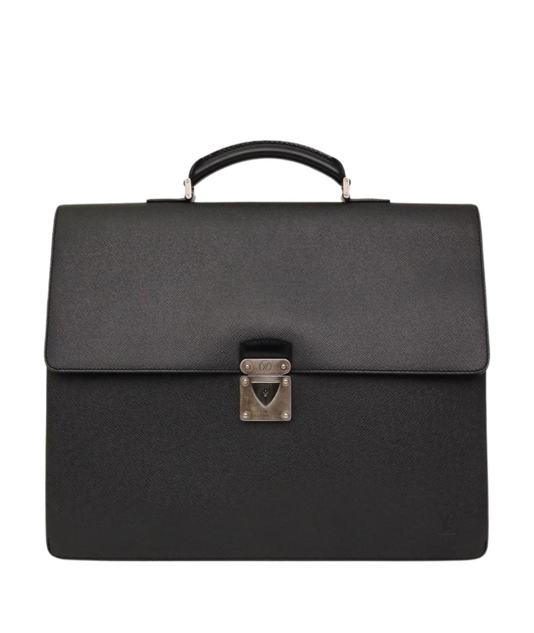 LOUIS VUITTON Черный кожаный портфель, фото 1
